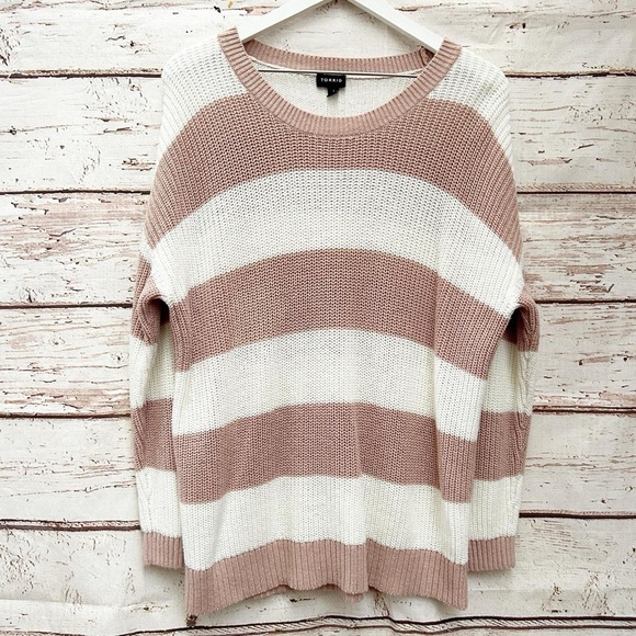 Torrid Stripe Pointelle Sweater - Picture 4 of 6